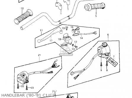 HANDLEBAR ('80-'81 C1/C2) - KZ550C3 LTD 1982 USA CANADA