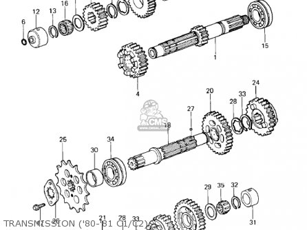 TRANSMISSION ('80-'81 C1/C2) - KZ550C3 LTD 1982 USA CANADA
