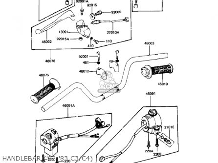 HANDLEBAR ('82-'83 C3/C4) - KZ550C3 LTD 1982 USA CANADA