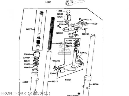 FRONT FORK (KZ550-C3) - KZ550C3 LTD 1982 USA CANADA