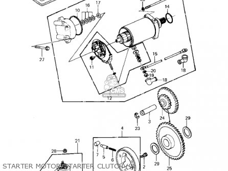 STARTER MOTOR/STARTER CLUTCH ('8 - KZ550C3 LTD 1982 USA CANADA