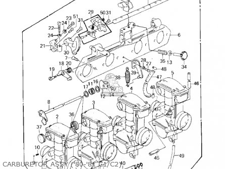 CARBURETOR ASSY ('80-'81 C1/C2) - KZ550C3 LTD 1982 USA CANADA