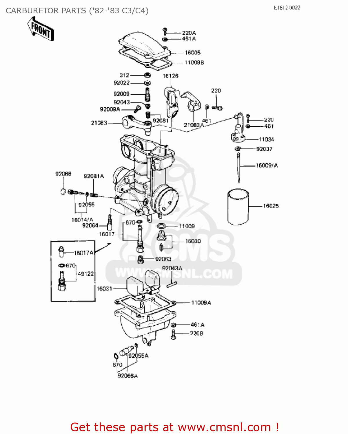 CARBURETOR PARTS ('82-'83 C3/C4) KZ550C4 LTD 1983 USA CANADA