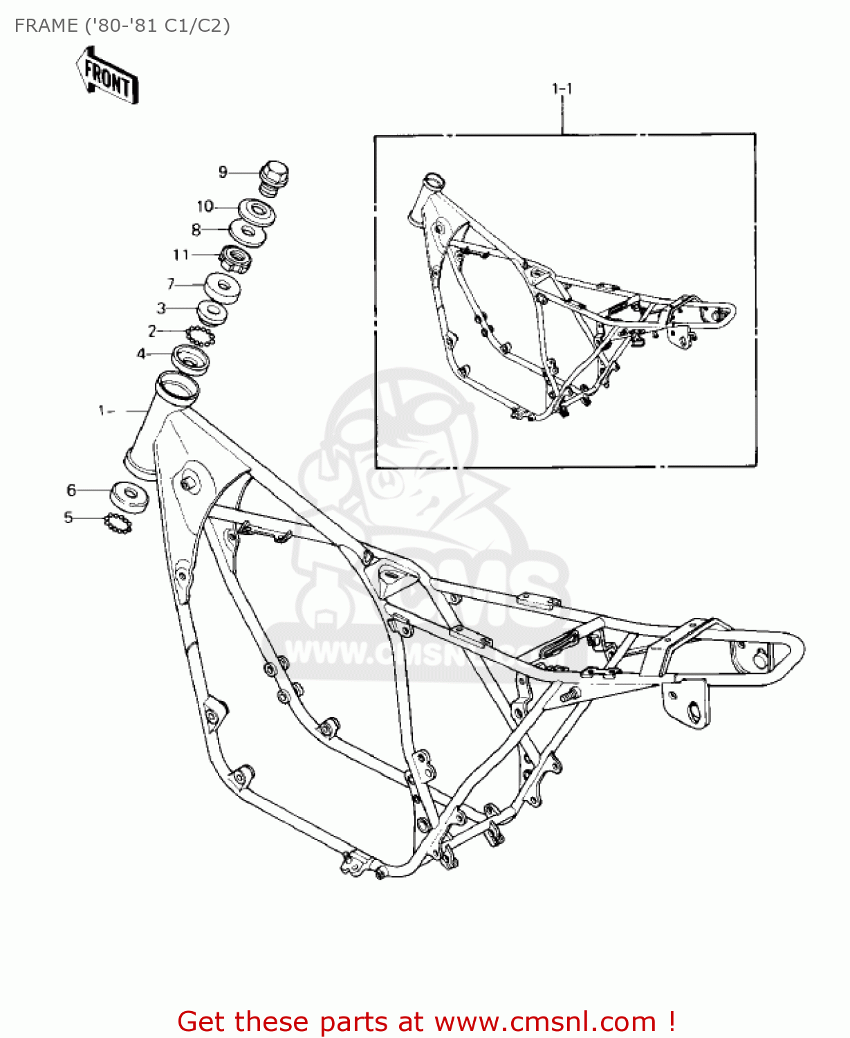 FRAME ('80-'81 C1/C2) KZ550C4 LTD 1983 USA CANADA