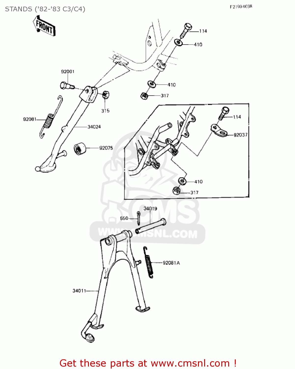 STANDS ('82-'83 C3/C4) KZ550C4 LTD 1983 USA CANADA