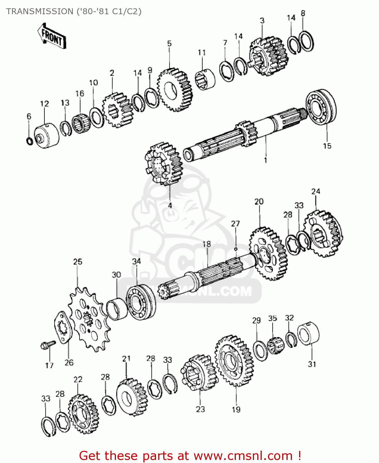 TRANSMISSION ('80-'81 C1/C2) KZ550C4 LTD 1983 USA CANADA