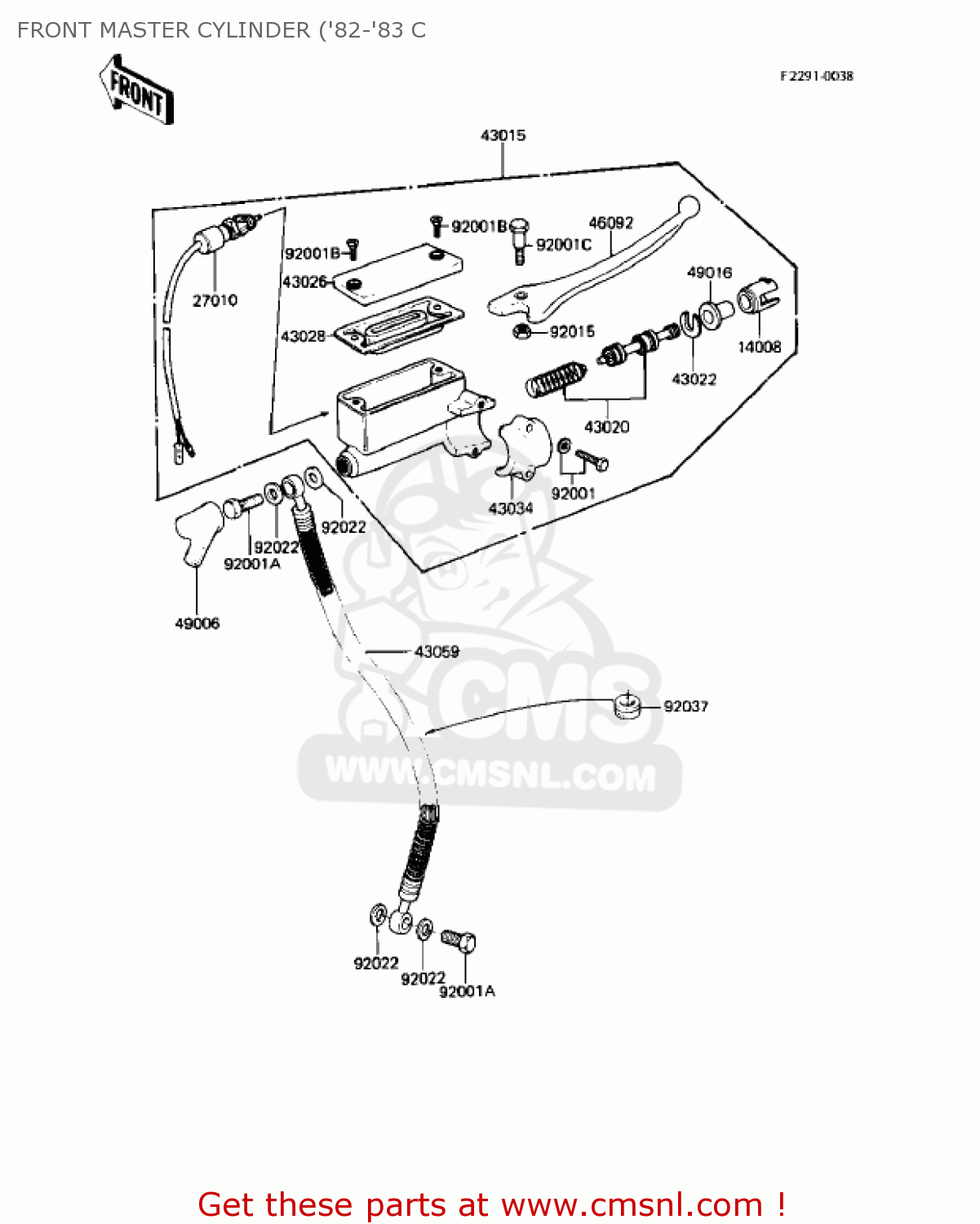FRONT MASTER CYLINDER ('82-'83 C KZ550C4 LTD 1983 USA CANADA