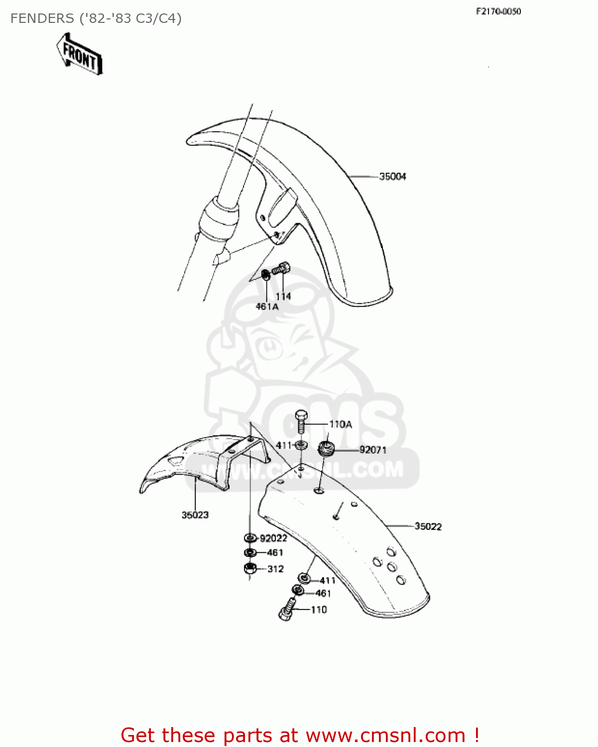 FENDERS ('82-'83 C3/C4) KZ550C4 LTD 1983 USA CANADA