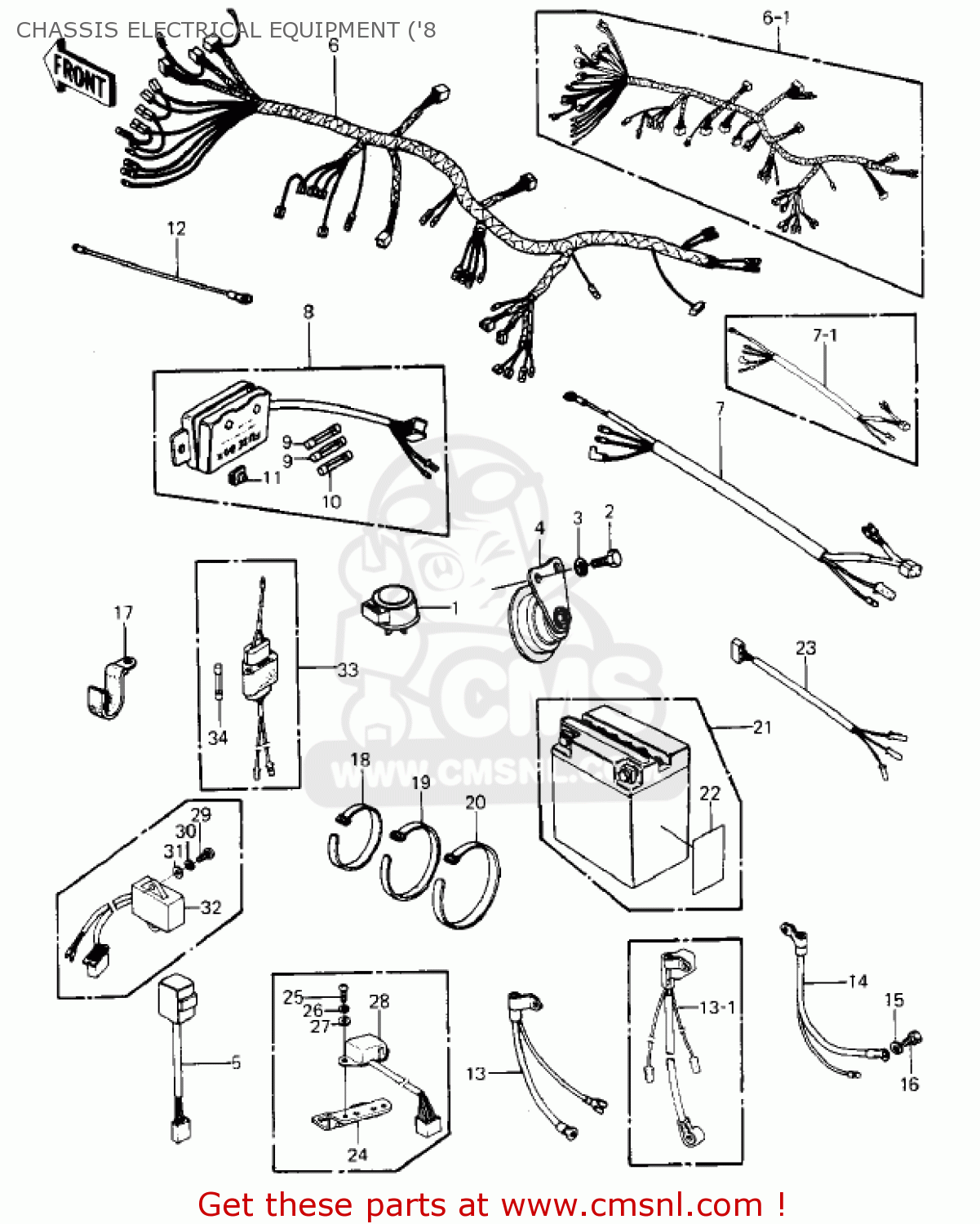 CHASSIS ELECTRICAL EQUIPMENT ('8 KZ550C4 LTD 1983 USA CANADA