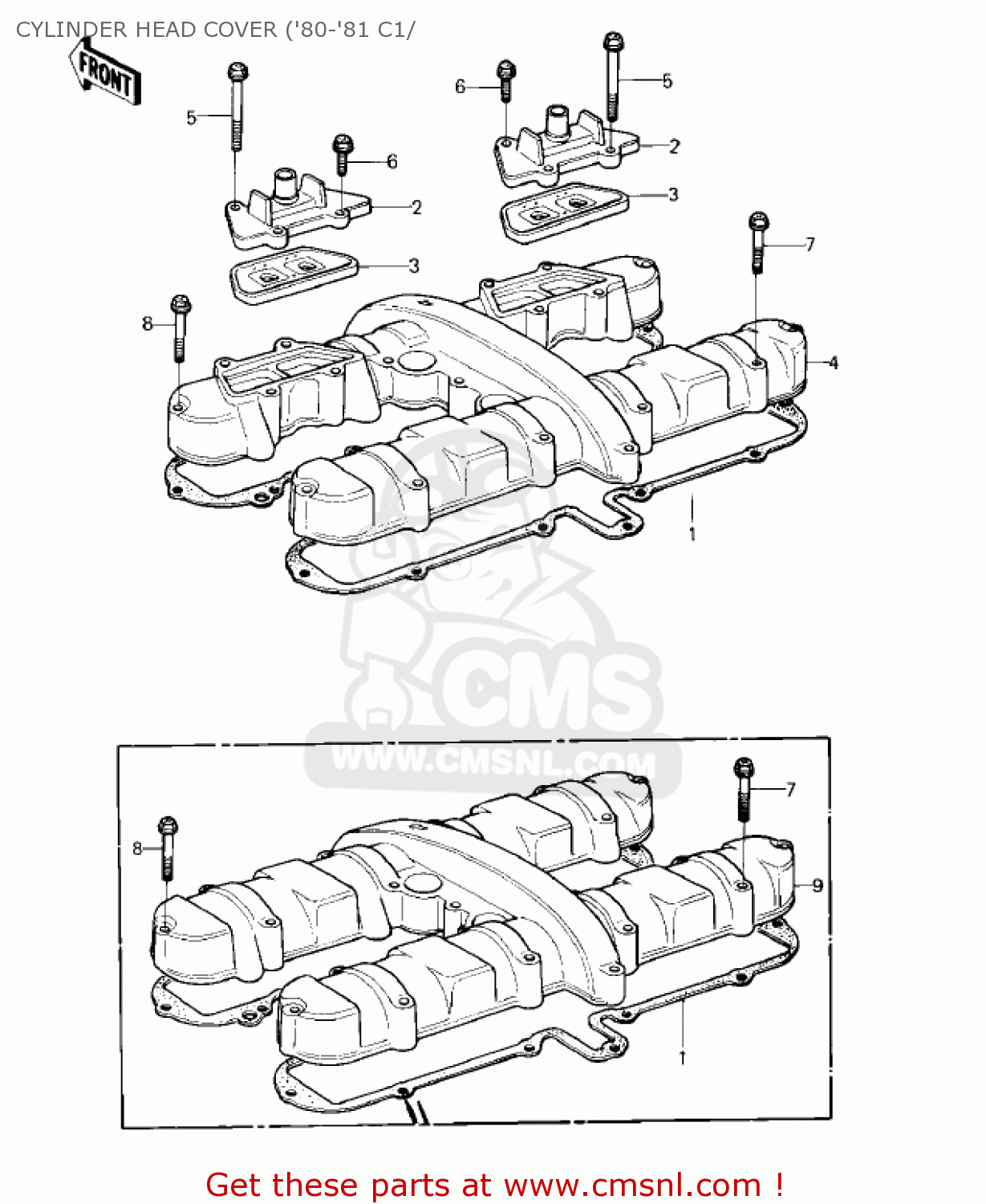 CYLINDER HEAD COVER ('80-'81 C1/ KZ550C4 LTD 1983 USA CANADA