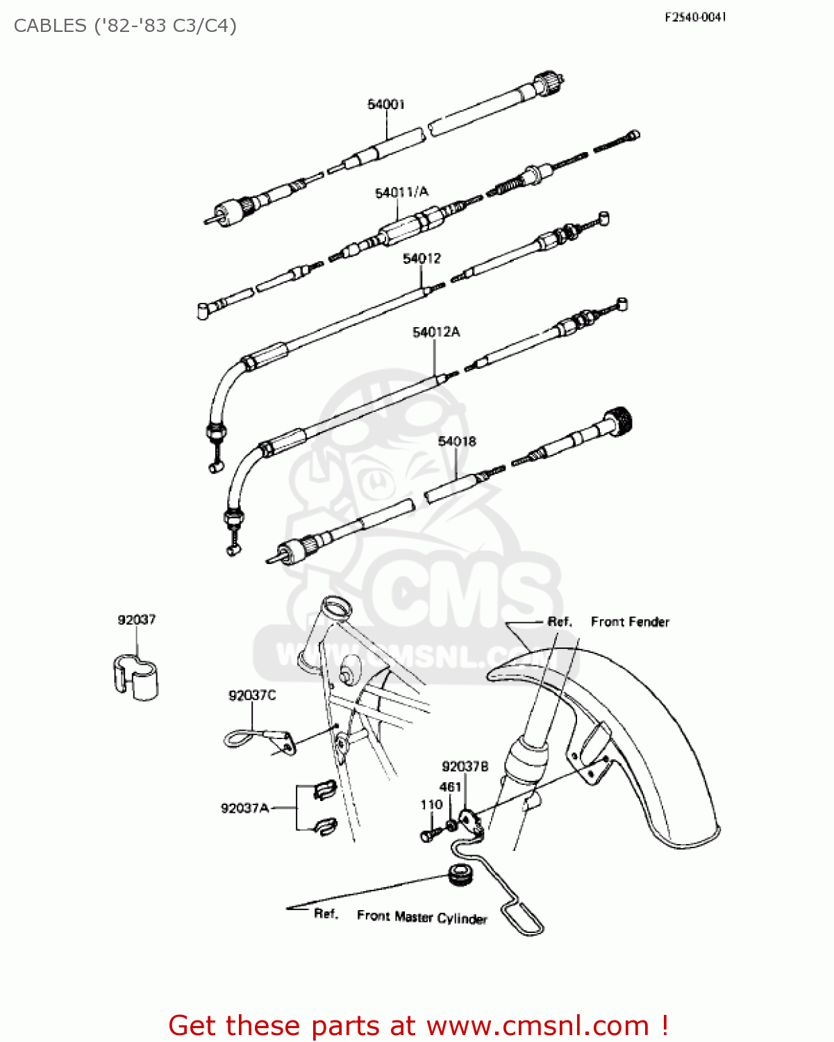 CABLES ('82-'83 C3/C4) KZ550C4 LTD 1983 USA CANADA