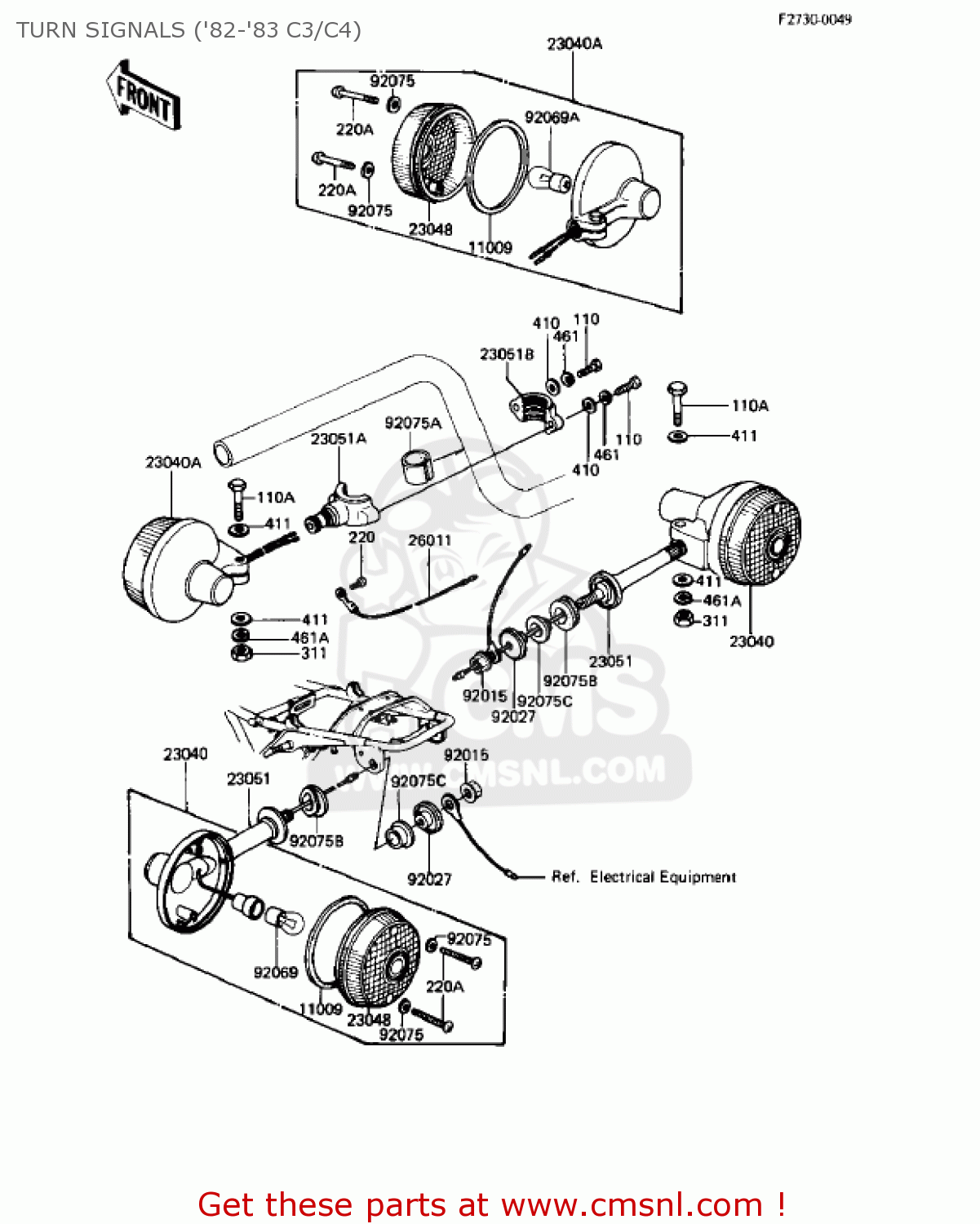 TURN SIGNALS ('82-'83 C3/C4) KZ550C4 LTD 1983 USA CANADA