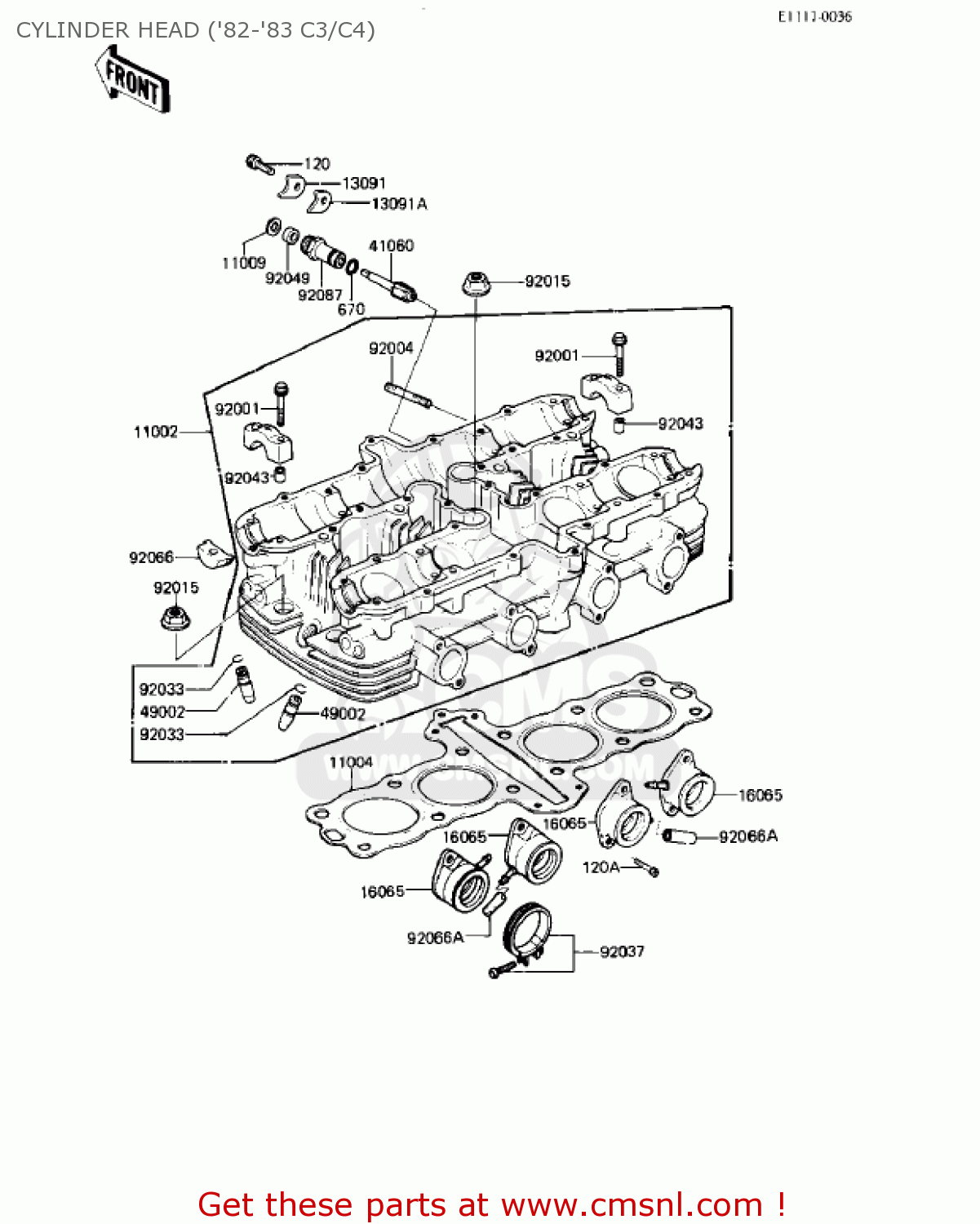 CYLINDER HEAD ('82-'83 C3/C4) KZ550C4 LTD 1983 USA CANADA