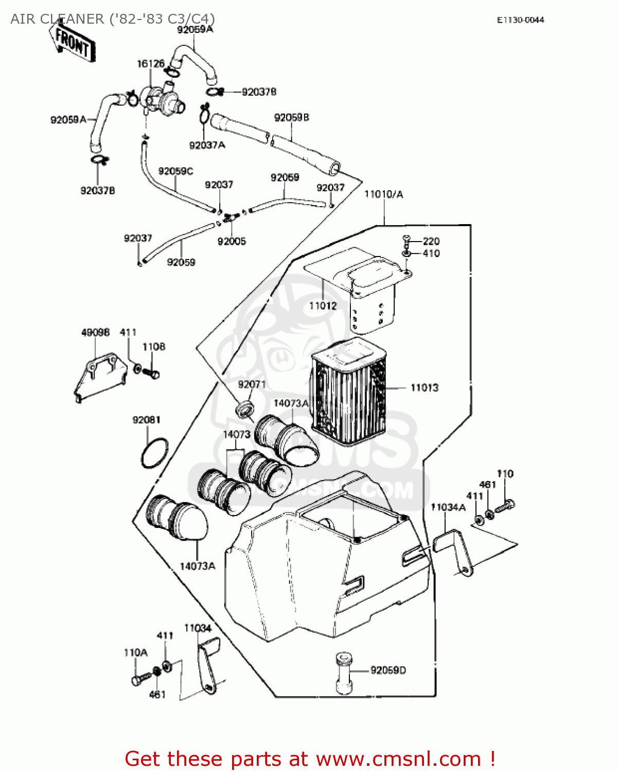 AIR CLEANER ('82-'83 C3/C4) KZ550C4 LTD 1983 USA CANADA