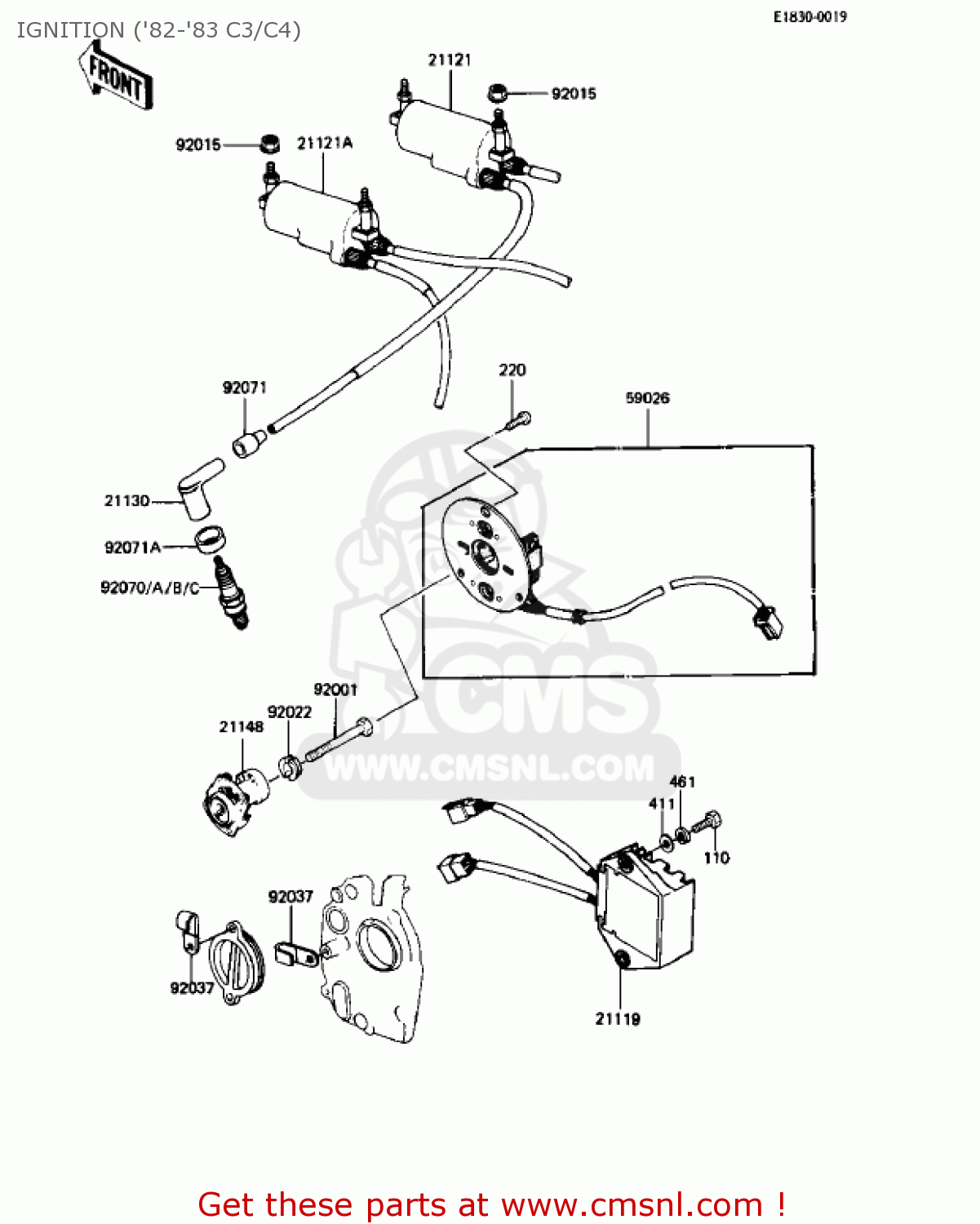 IGNITION ('82-'83 C3/C4) KZ550C4 LTD 1983 USA CANADA