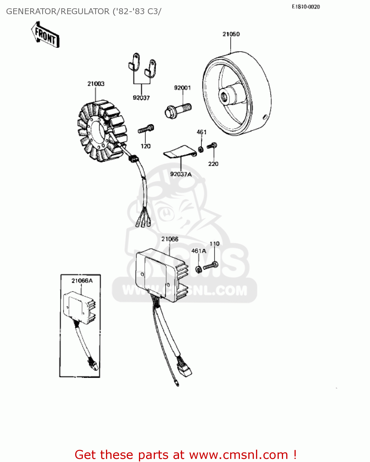 GENERATOR/REGULATOR ('82-'83 C3/ KZ550C4 LTD 1983 USA CANADA