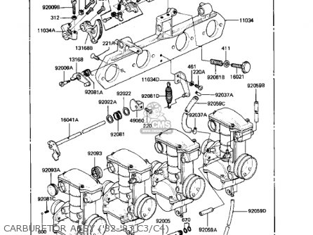 CARBURETOR ASSY ('82-'83 C3/C4) - KZ550C4 LTD 1983 USA CANADA