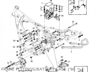FRAME FITTINGS/BATTERY CASE ('80 - KZ550C4 LTD 1983 USA CANADA