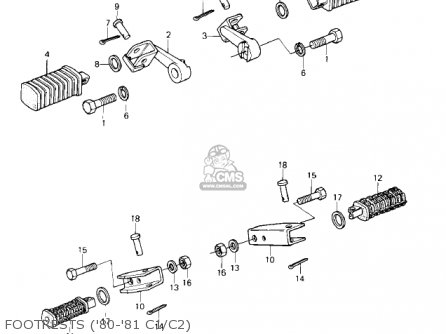 FOOTRESTS ('80-'81 C1/C2) - KZ550C4 LTD 1983 USA CANADA