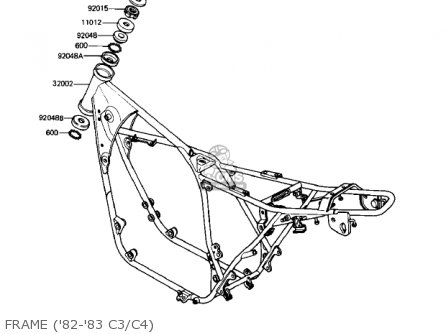 FRAME ('82-'83 C3/C4) - KZ550C4 LTD 1983 USA CANADA