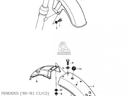 FENDERS ('80-'81 C1/C2) - KZ550C4 LTD 1983 USA CANADA