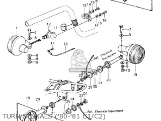 TURN SIGNALS ('80-'81 C1/C2) - KZ550C4 LTD 1983 USA CANADA