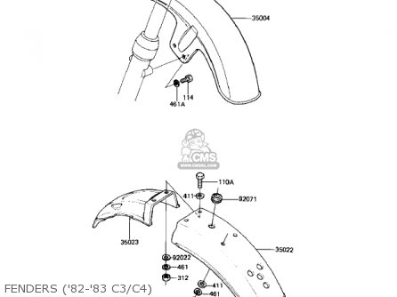 FENDERS ('82-'83 C3/C4) - KZ550C4 LTD 1983 USA CANADA