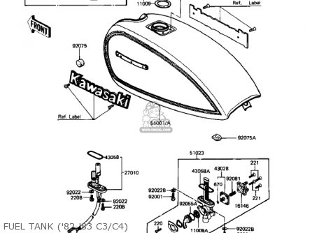 FUEL TANK ('82-'83 C3/C4) - KZ550C4 LTD 1983 USA CANADA