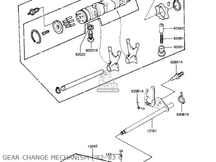 GEAR CHANGE MECHANISM ('82-'83 C - KZ550C4 LTD 1983 USA CANADA