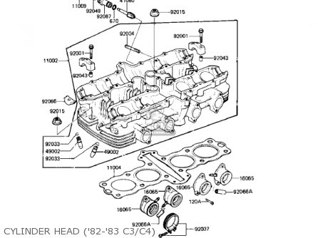 CYLINDER HEAD ('82-'83 C3/C4) - KZ550C4 LTD 1983 USA CANADA