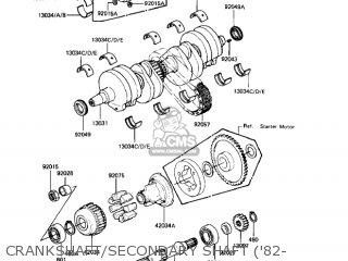 CRANKSHAFT/SECONDARY SHAFT ('82- - KZ550C4 LTD 1983 USA CANADA