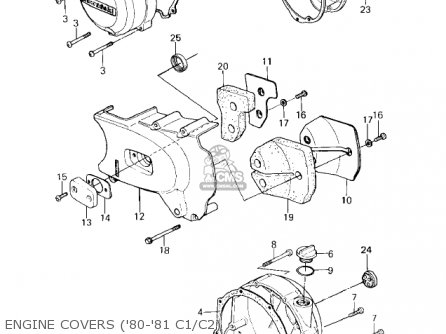 ENGINE COVERS ('80-'81 C1/C2) - KZ550C4 LTD 1983 USA CANADA