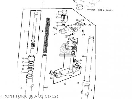 FRONT FORK ('80-'81 C1/C2) - KZ550C4 LTD 1983 USA CANADA