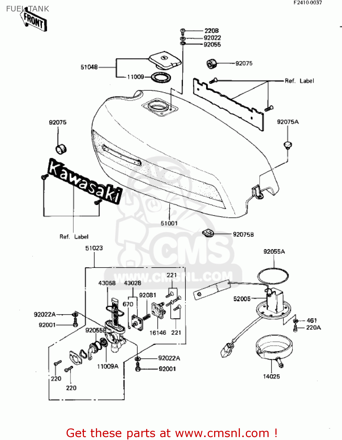 FUEL TANK KZ550D1 GPZ 1981 USA CANADA