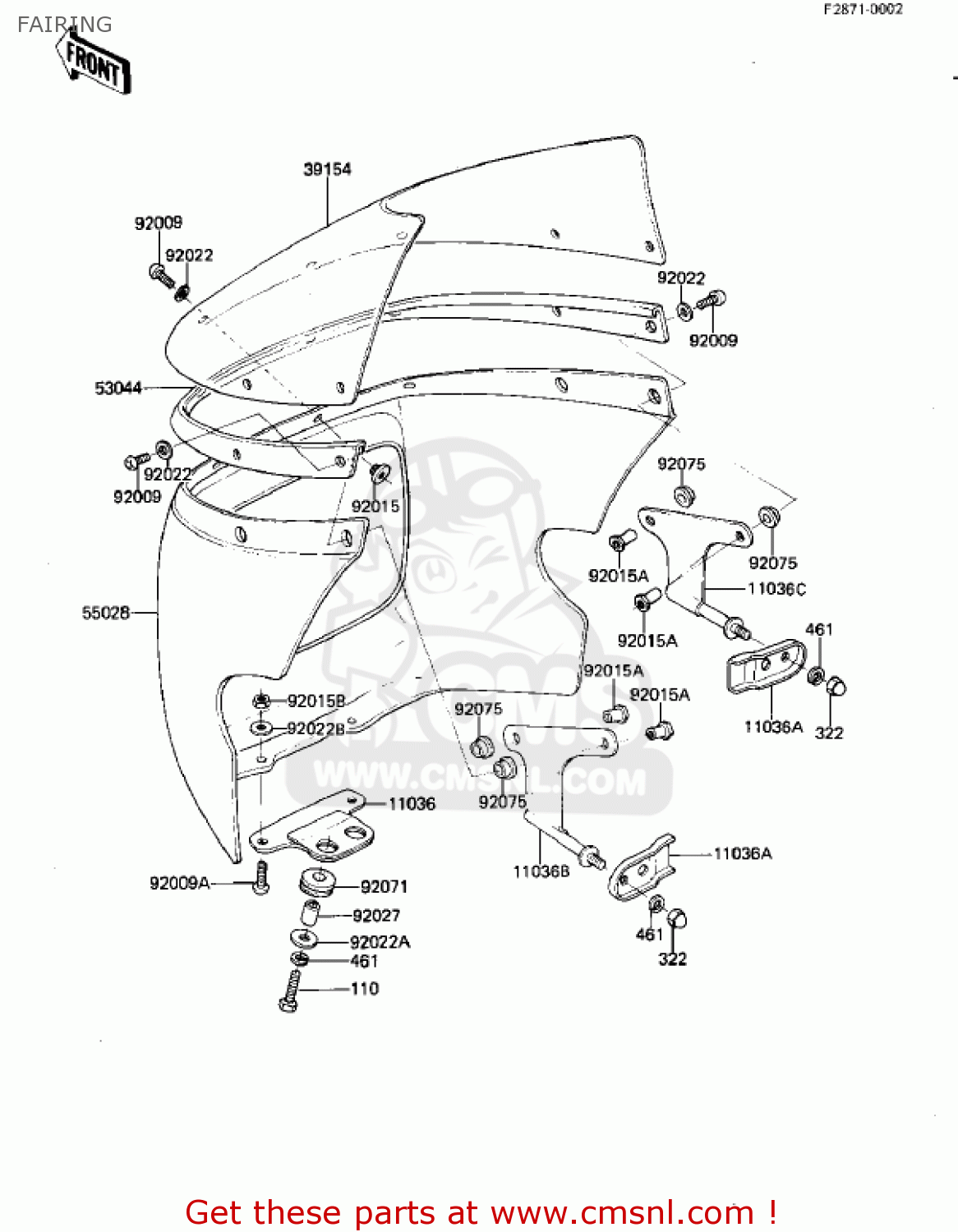 FAIRING KZ550D1 GPZ 1981 USA CANADA