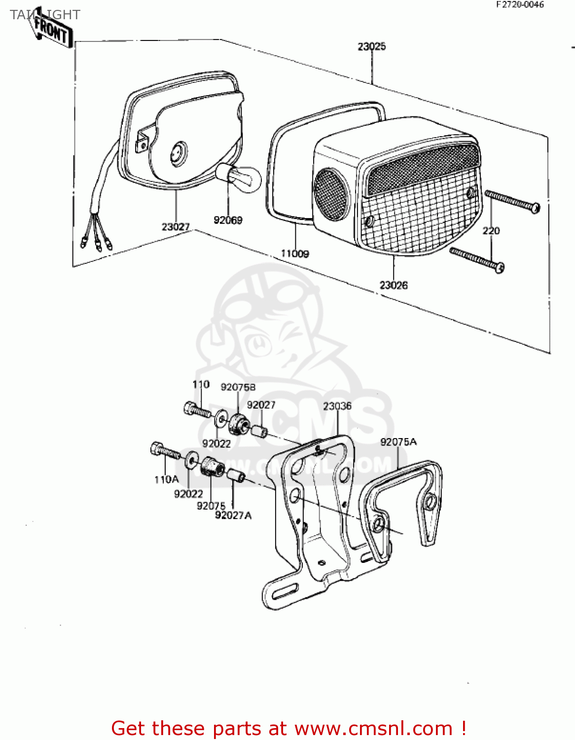 TAILLIGHT KZ550D1 GPZ 1981 USA CANADA