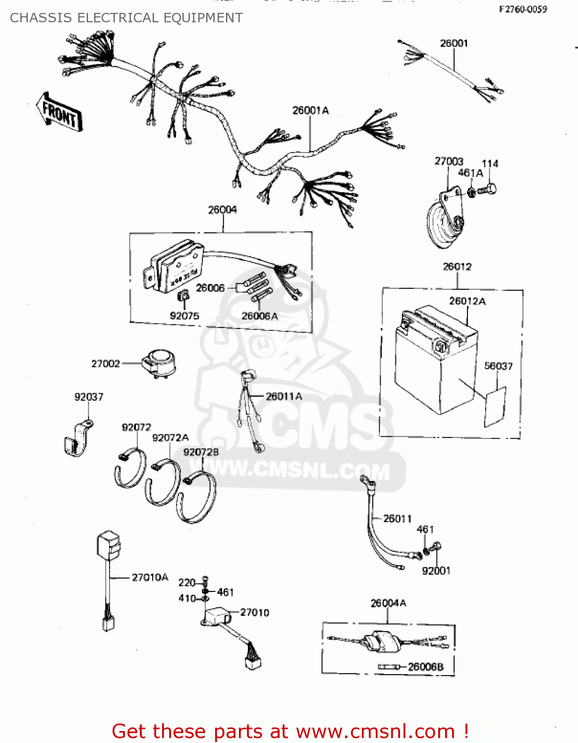 CHASSIS ELECTRICAL EQUIPMENT KZ550D1 GPZ 1981 USA CANADA