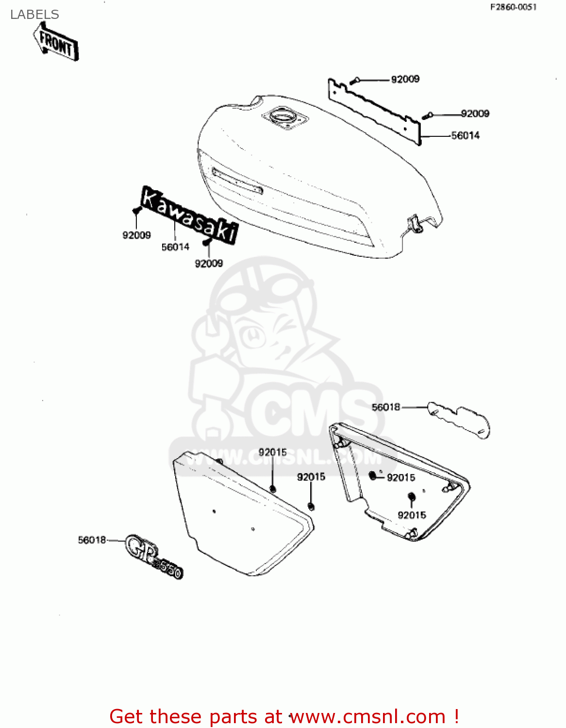 LABELS KZ550D1 GPZ 1981 USA CANADA