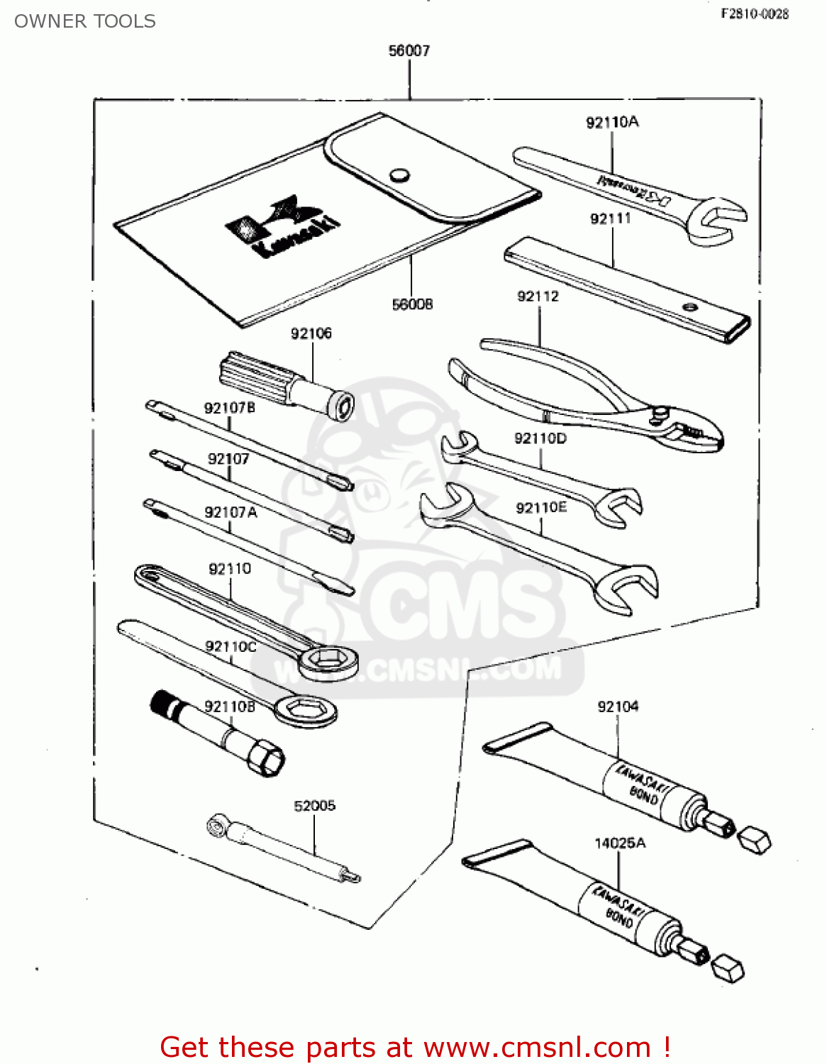 OWNER TOOLS KZ550D1 GPZ 1981 USA CANADA