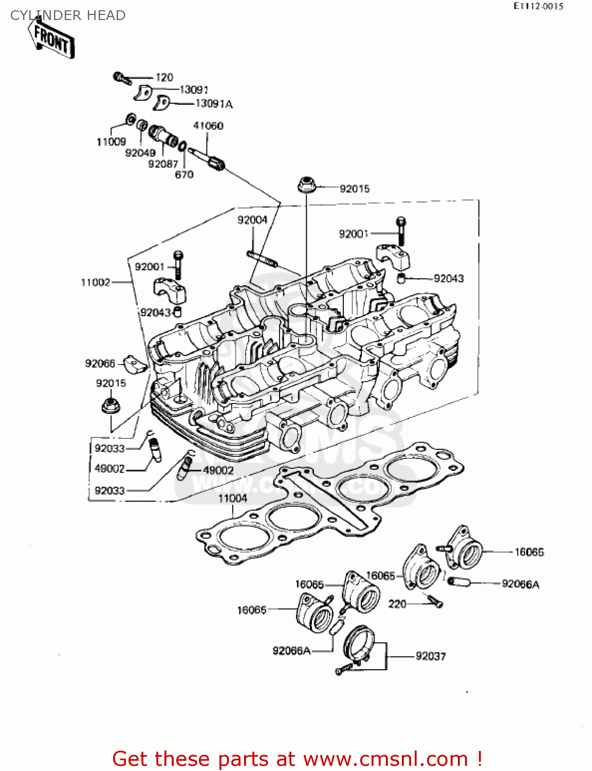 CYLINDER HEAD KZ550D1 GPZ 1981 USA CANADA
