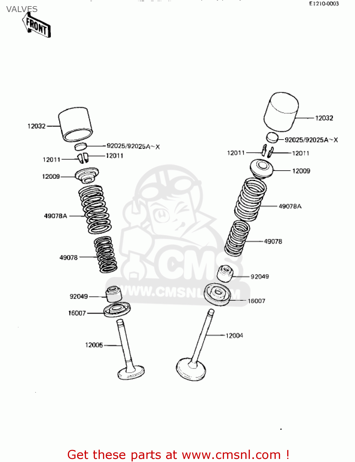 VALVES KZ550D1 GPZ 1981 USA CANADA