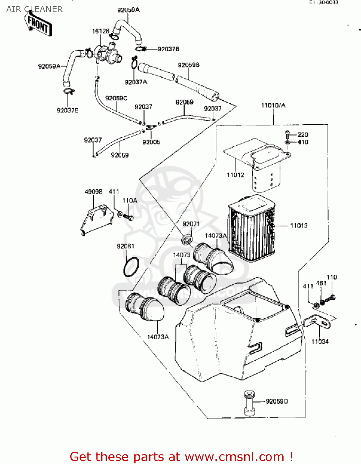 AIR CLEANER KZ550D1 GPZ 1981 USA CANADA
