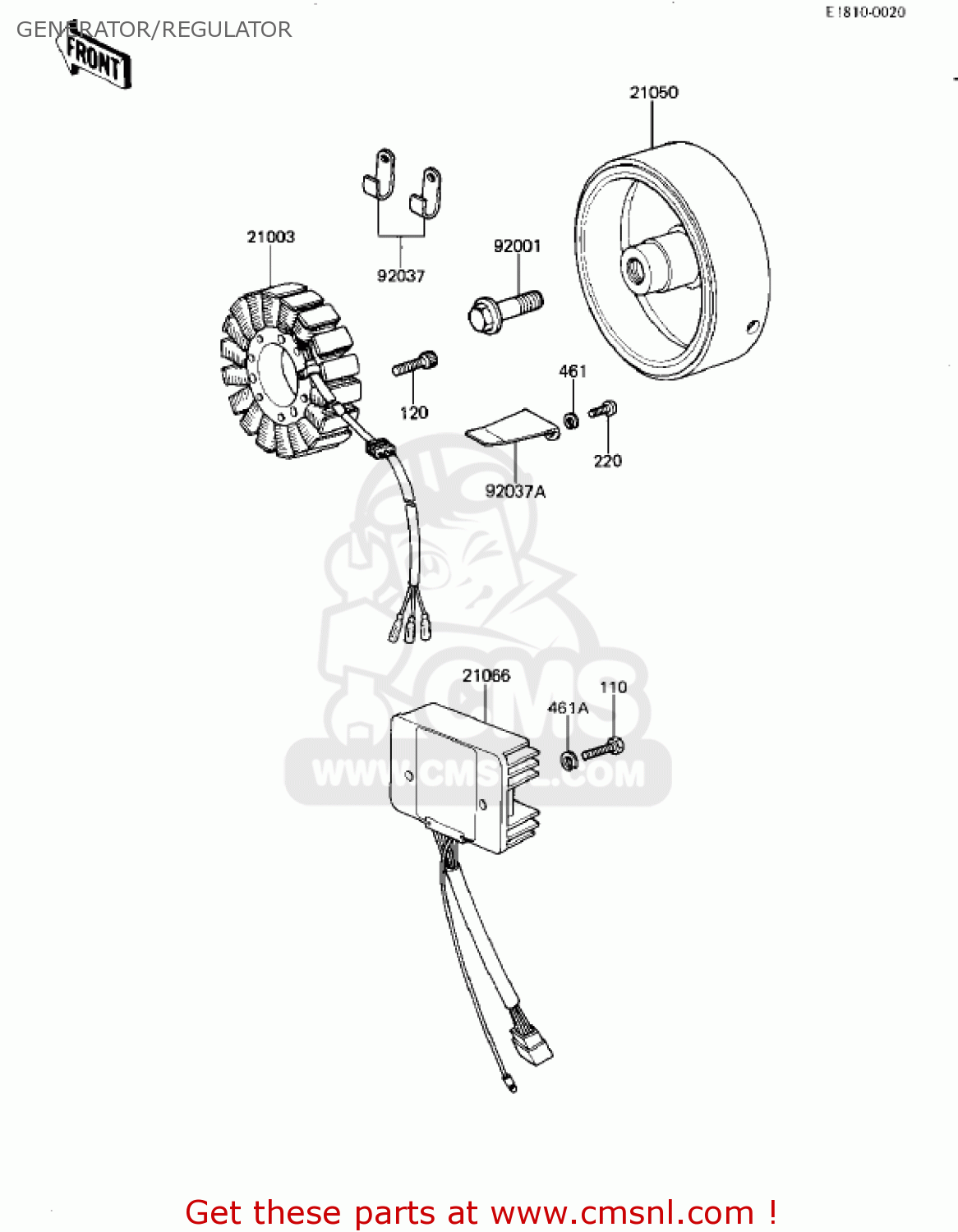 GENERATOR/REGULATOR KZ550D1 GPZ 1981 USA CANADA