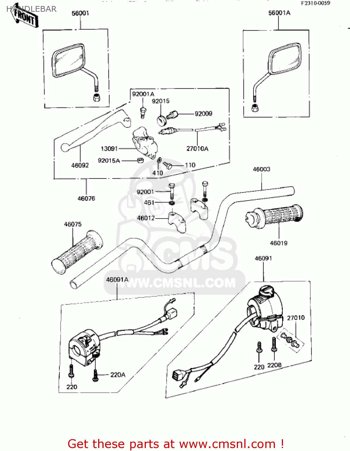 HANDLEBAR KZ550D1 GPZ 1981 USA CANADA