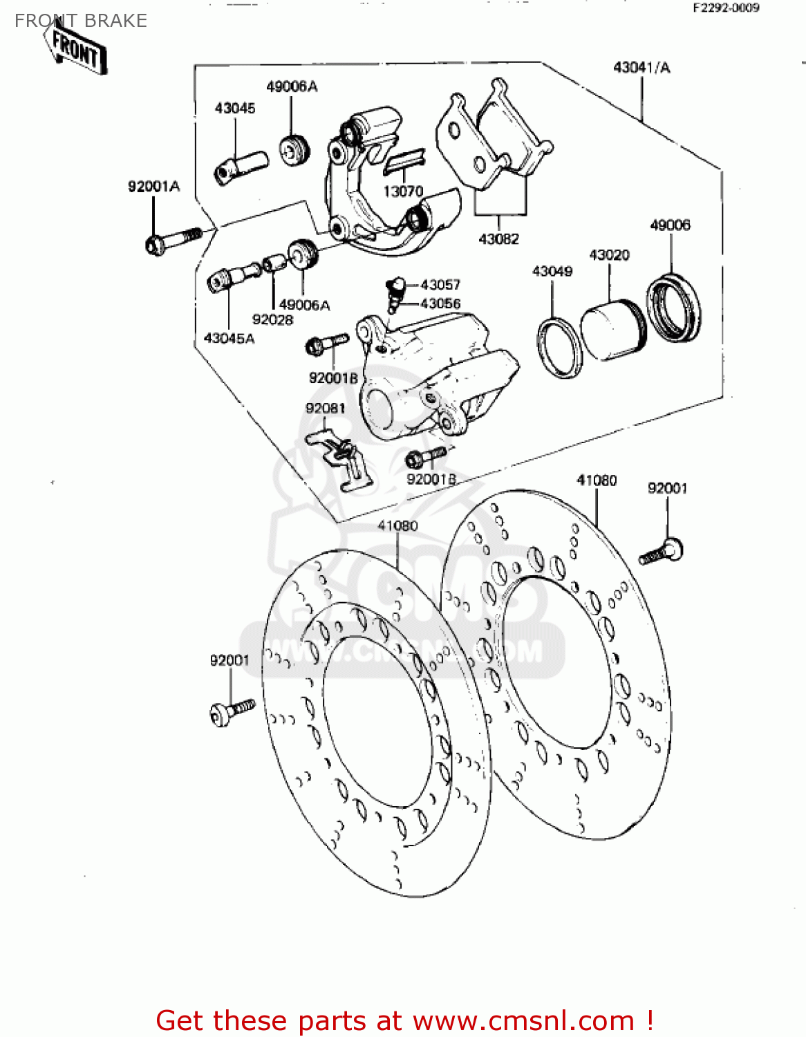 FRONT BRAKE KZ550D1 GPZ 1981 USA CANADA