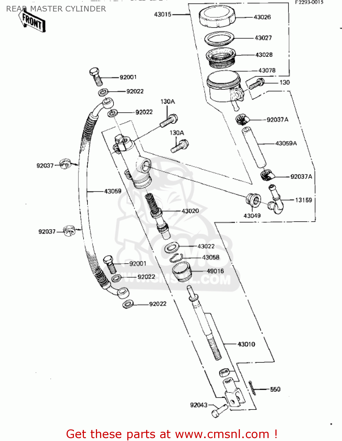 REAR MASTER CYLINDER KZ550D1 GPZ 1981 USA CANADA