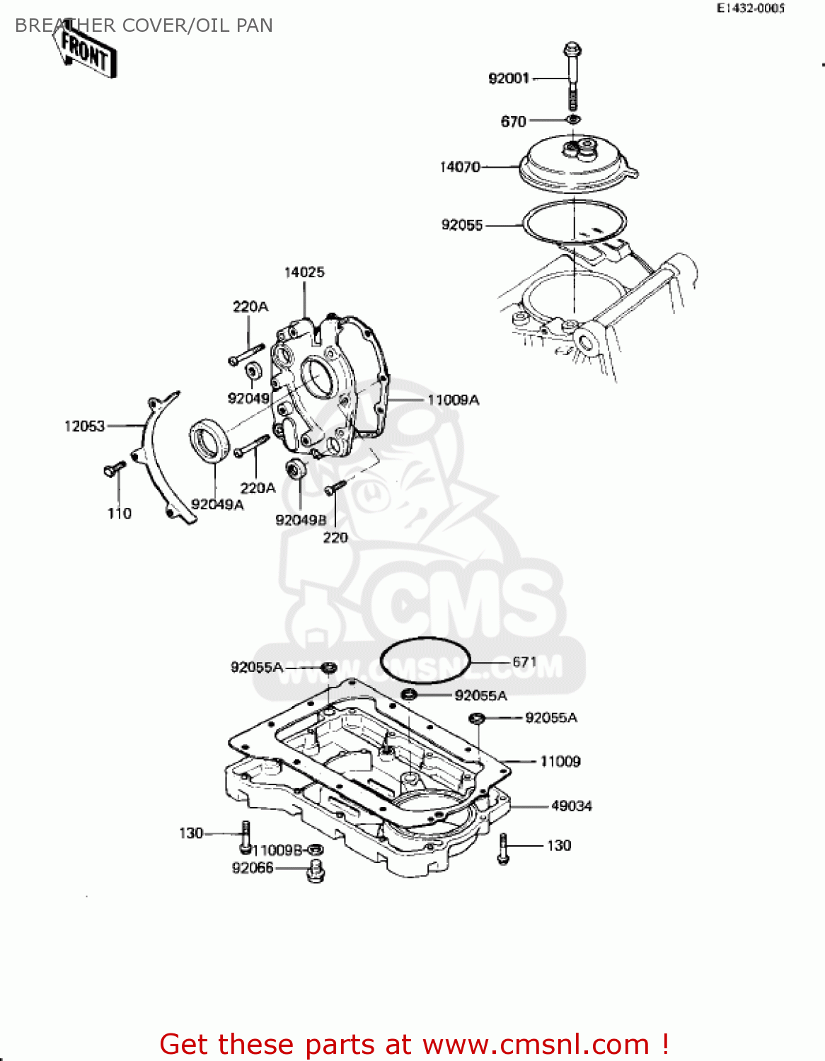 BREATHER COVER/OIL PAN KZ550D1 GPZ 1981 USA CANADA