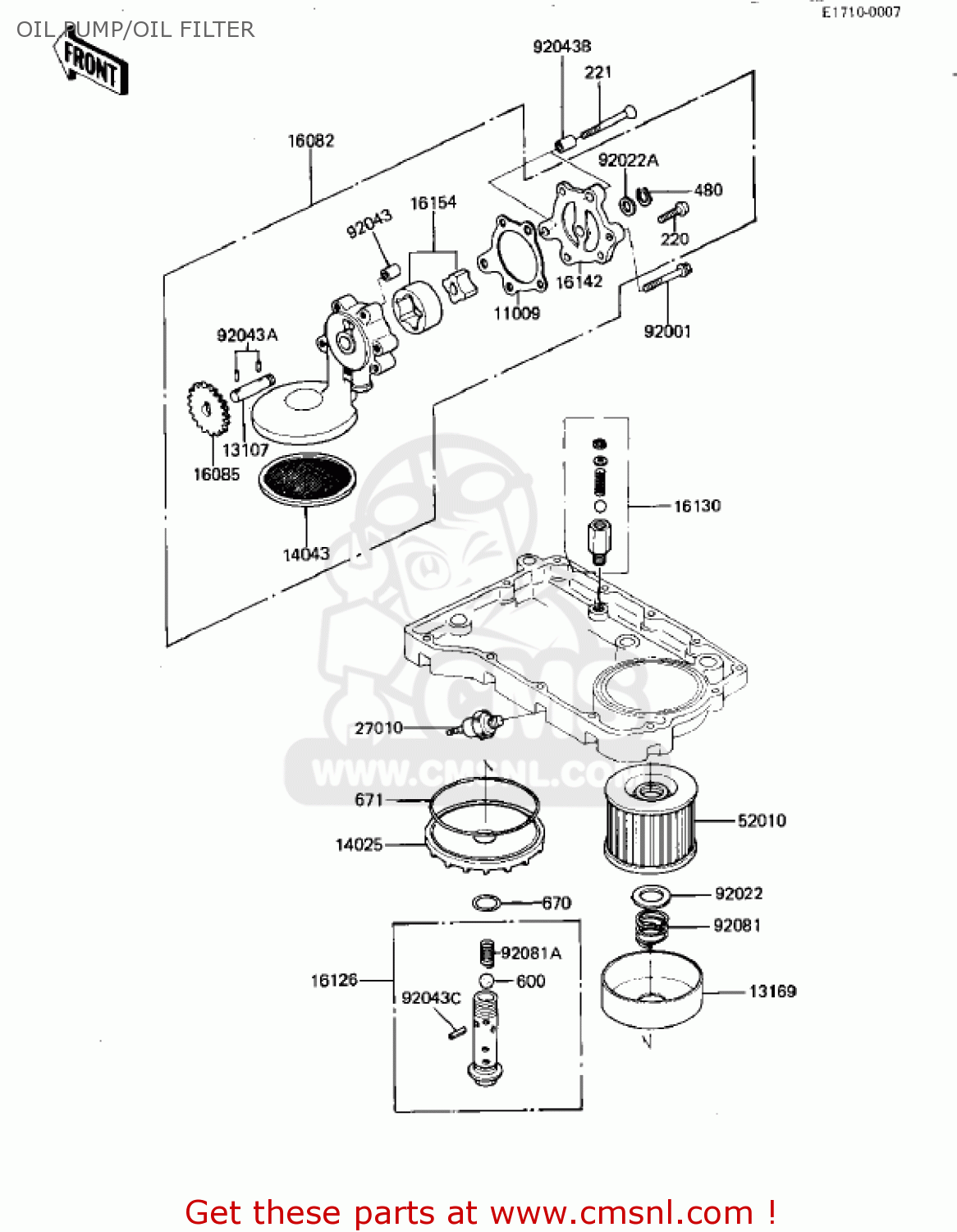 OIL PUMP/OIL FILTER KZ550D1 GPZ 1981 USA CANADA