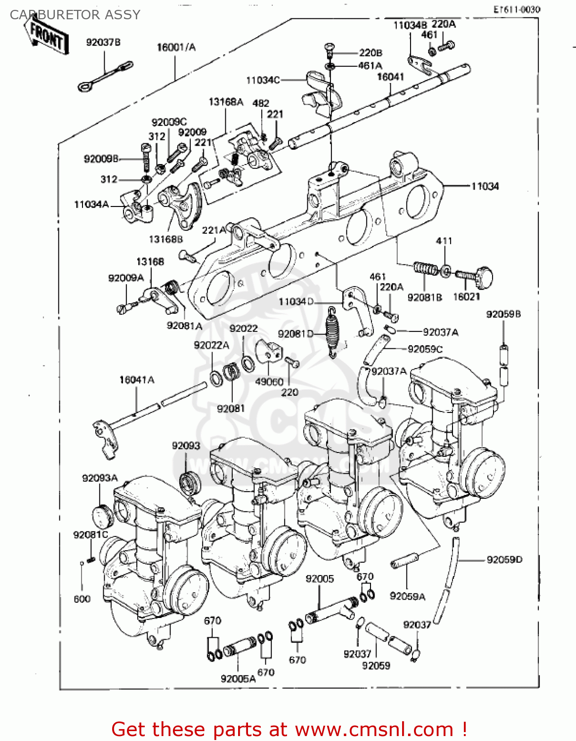 CARBURETOR ASSY KZ550D1 GPZ 1981 USA CANADA