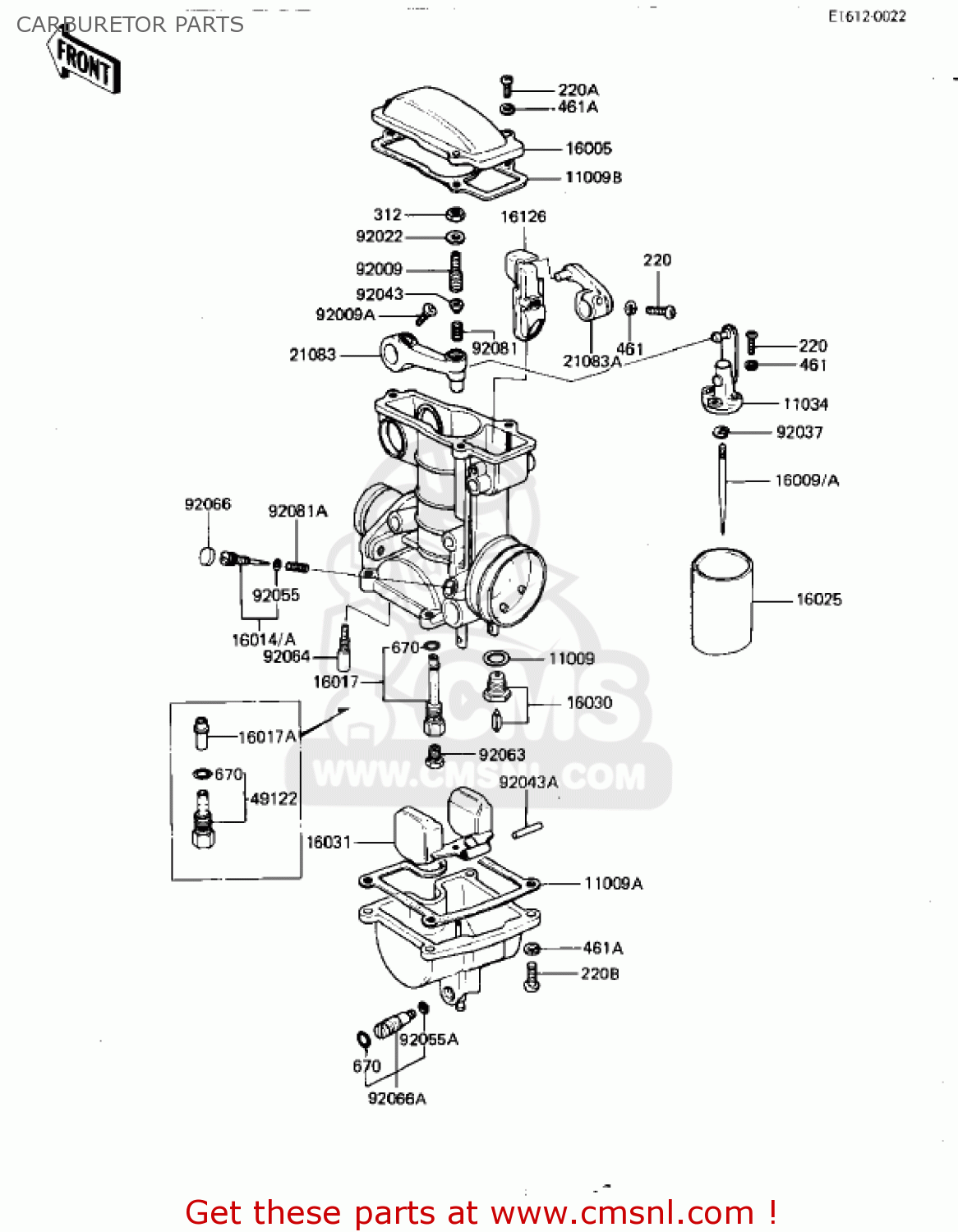 CARBURETOR PARTS KZ550D1 GPZ 1981 USA CANADA